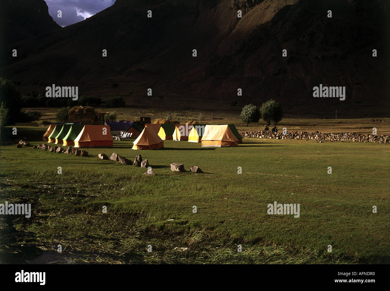 tourism, India, Ladakh, camping ground, 1977 Stock Photo - Alamy