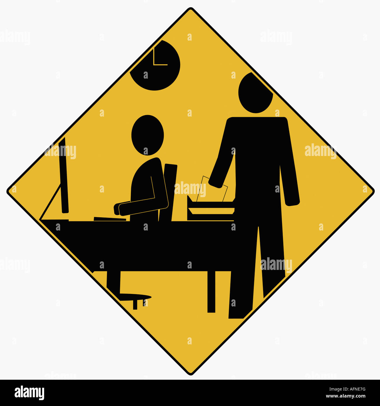 I'm Using This Computer Sign Businesswoman using a computer Stock Photo - Alamy