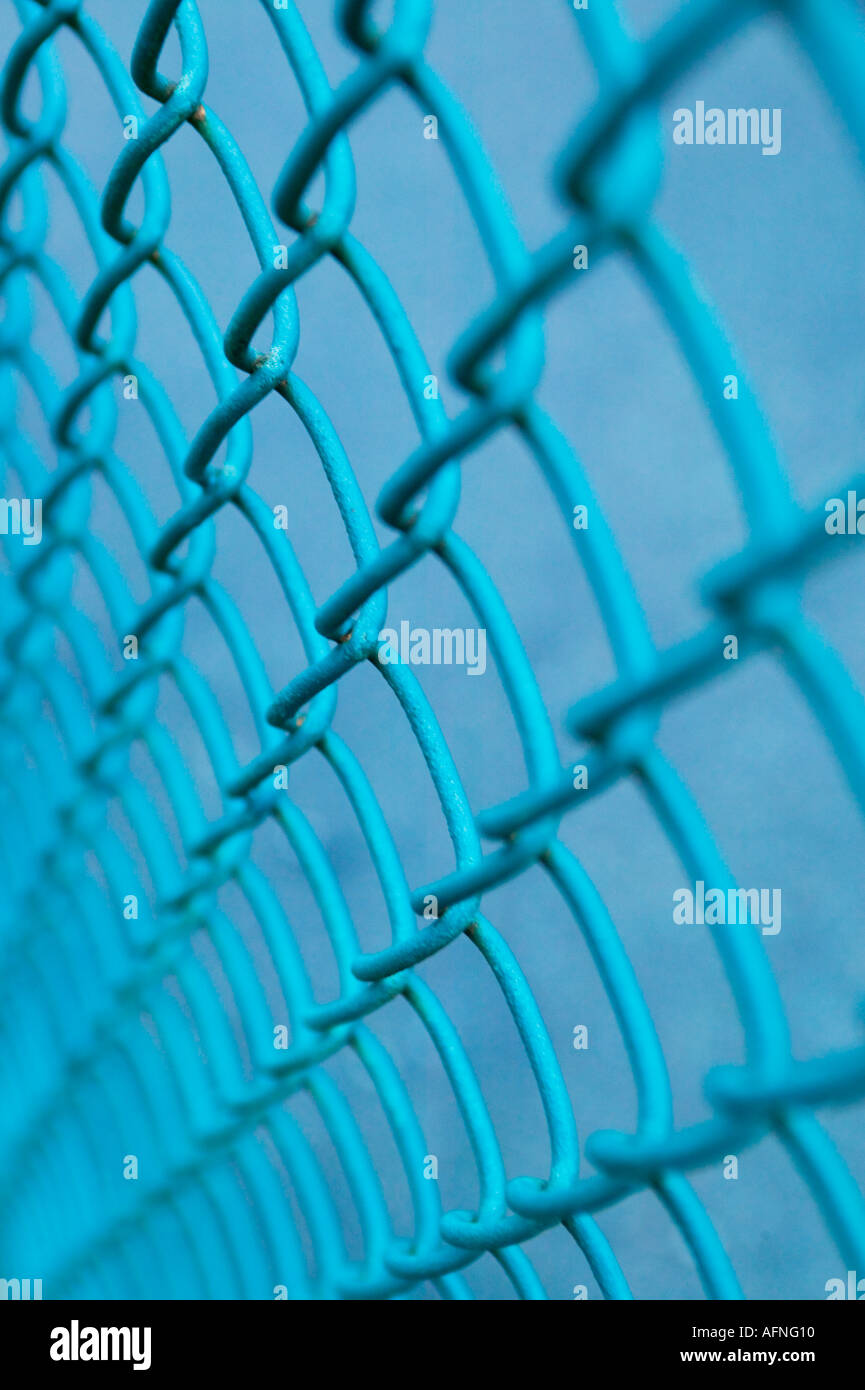 Closeup of chain link fence Stock Photo