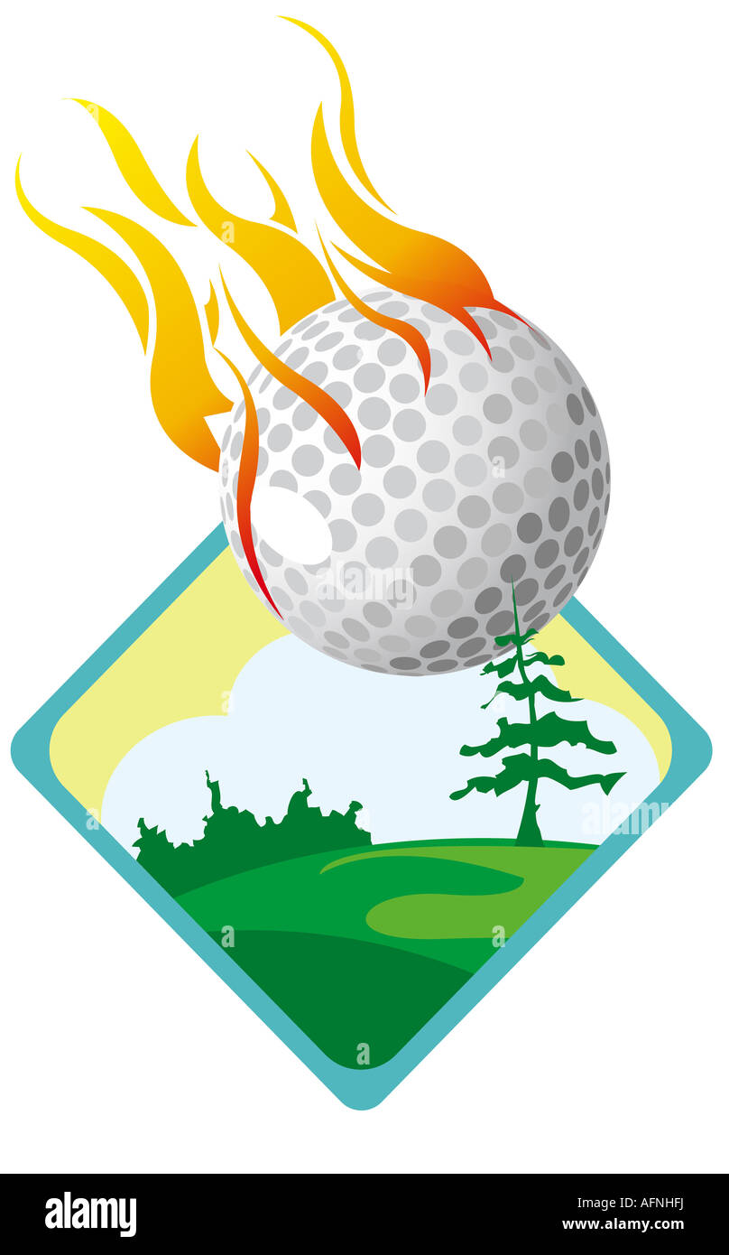 Golf ball on fire Stock Photo Alamy