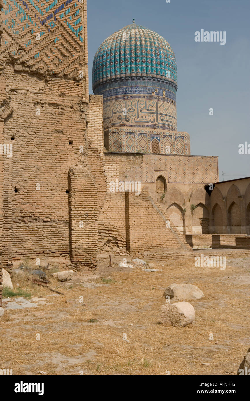 Uzbekistan, Samarkand, Bibi Khanum Mosque. Stock Photo