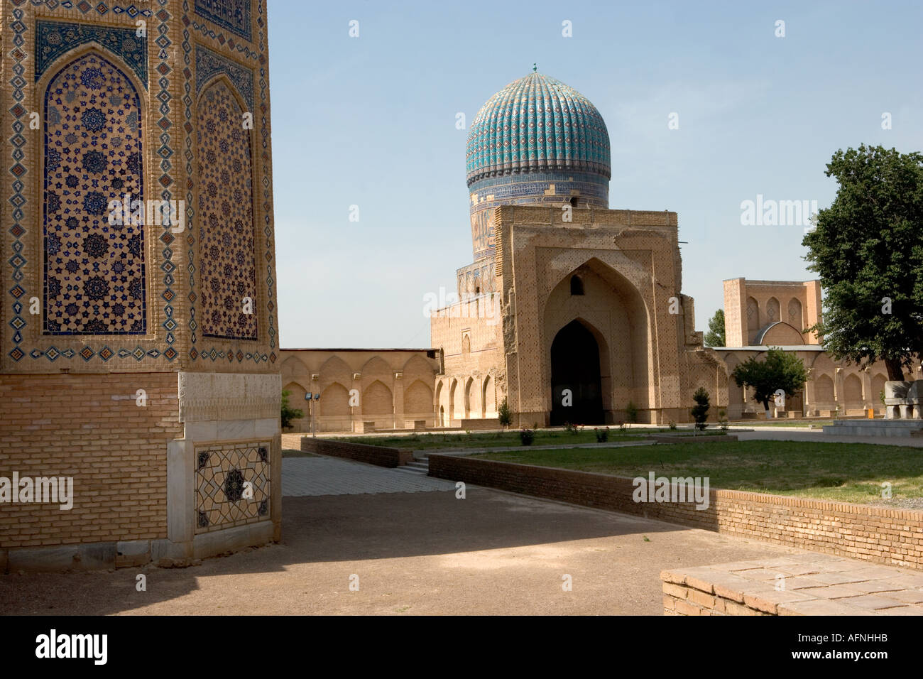 Uzbekistan, Samarkand, Bibi Khanum Mosque. Stock Photo