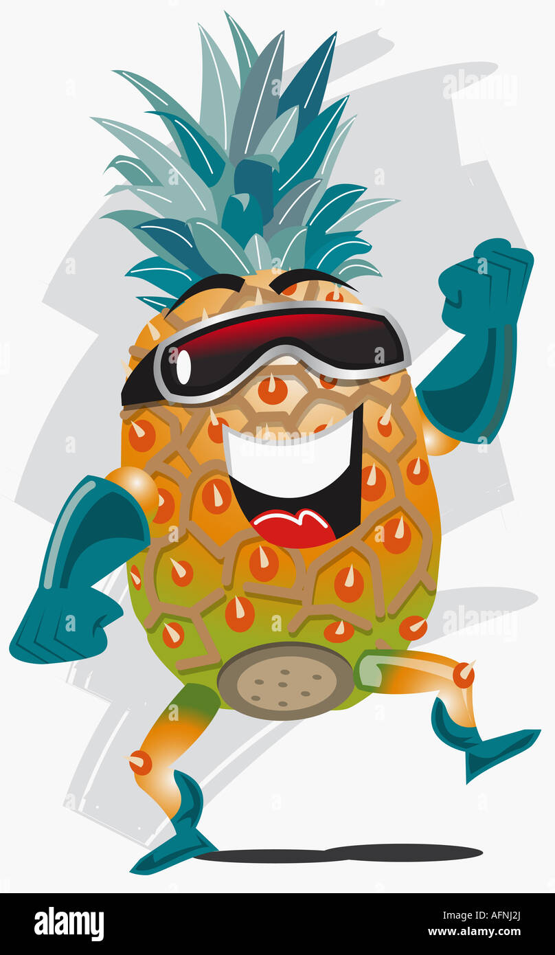Pineapple representing a human Stock Photo Alamy