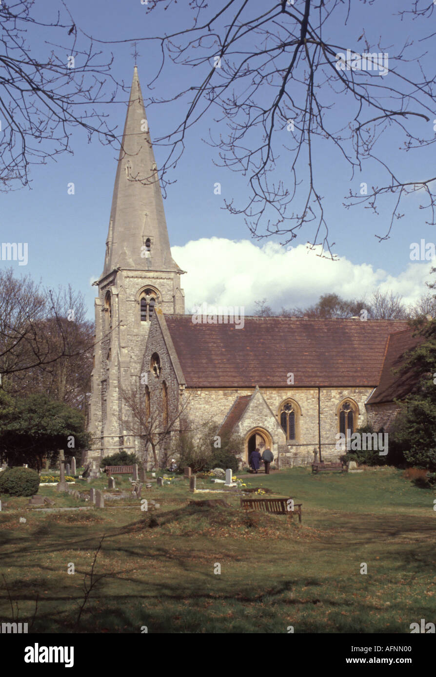High Beach Church and part of graveyard in Epping Forest near Loughton