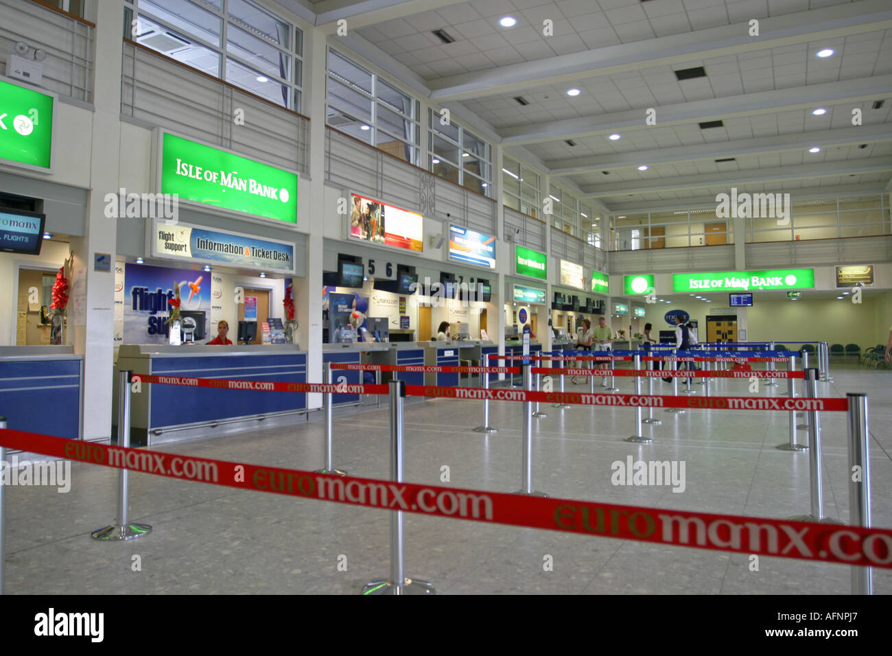 isle of man airport check in manx airpot Stock Photo Alamy