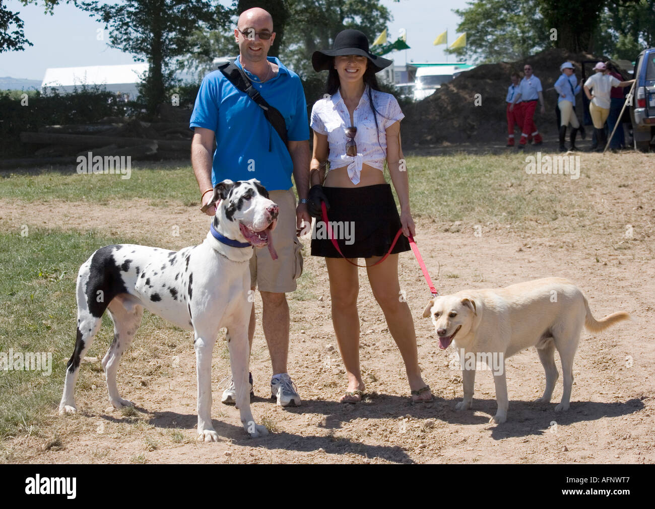 Woman with two dogs hi-res stock photography and images - Alamy
