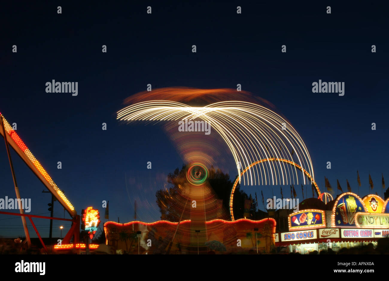 CARNIVAL RIDES Night time on the midway at the Calgary Stampede