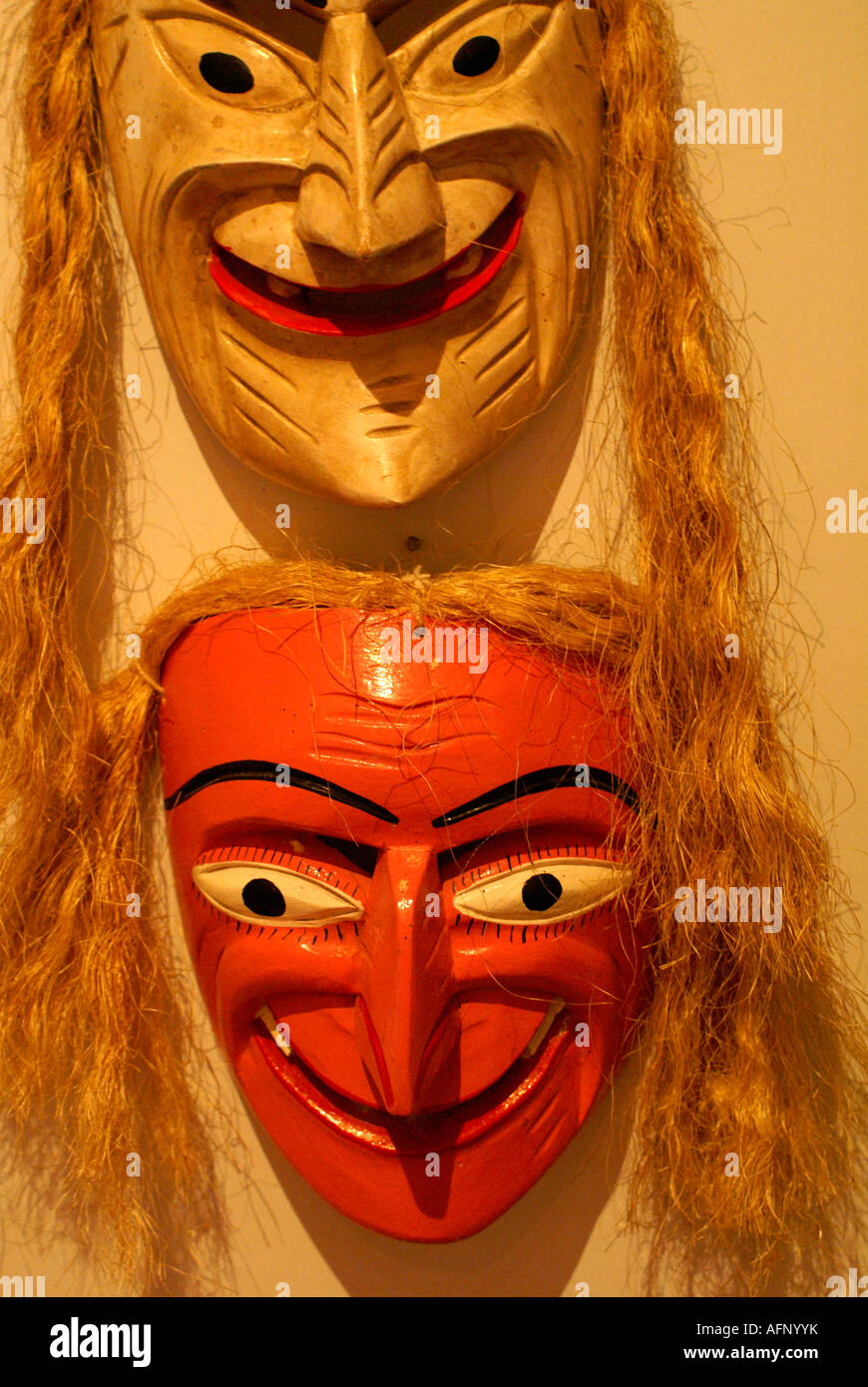 Old men Mexican ceremonial masks used in the Dance of the Viejitos, Museo  Casa de la Mascara mask museum, Acapulco, Mexico Stock Photo - Alamy