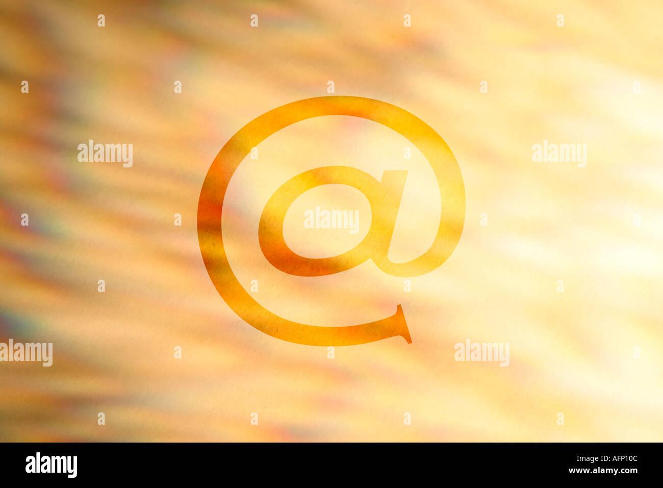 Internet symbol on a yellow background Stock Photo