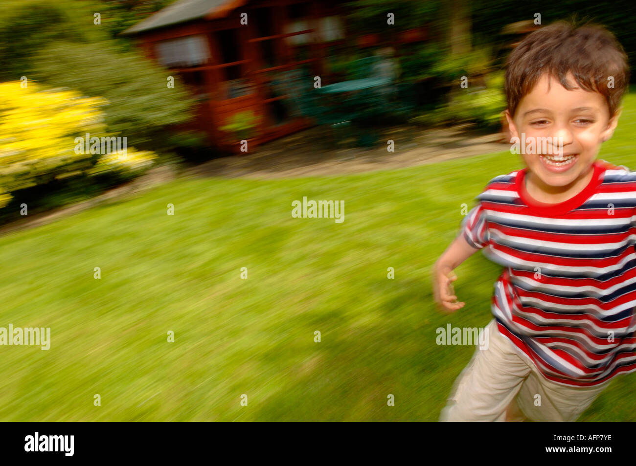 Child run garden hi-res stock photography and images - Alamy