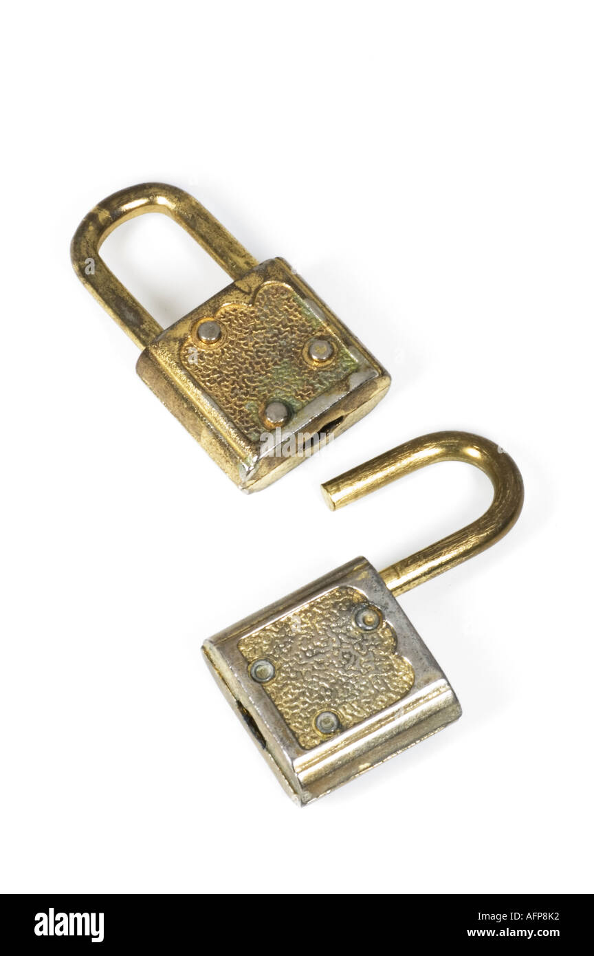 Padlocks on white background Stock Photo