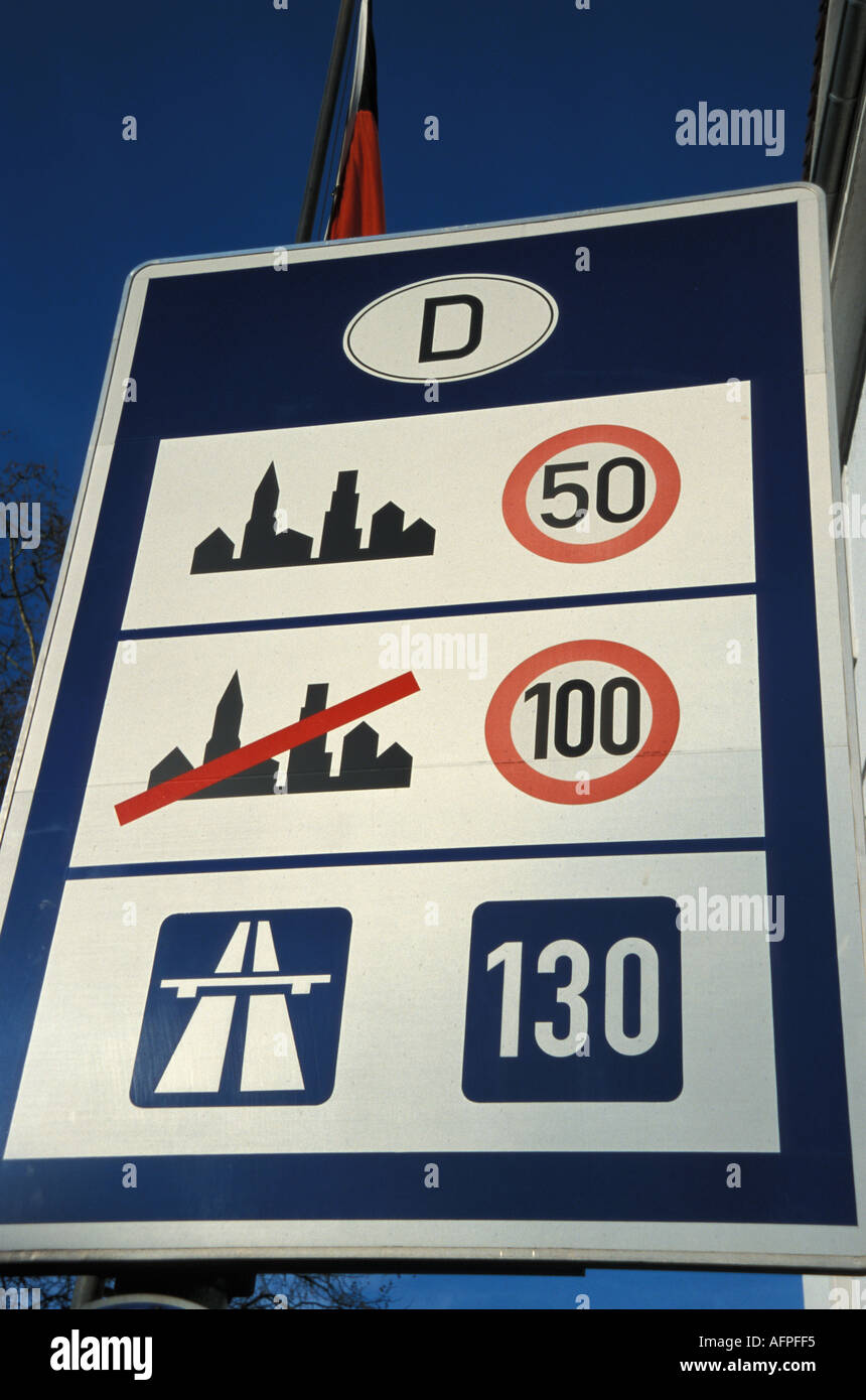 traffic sign, speed limits in Germany Stock Photo