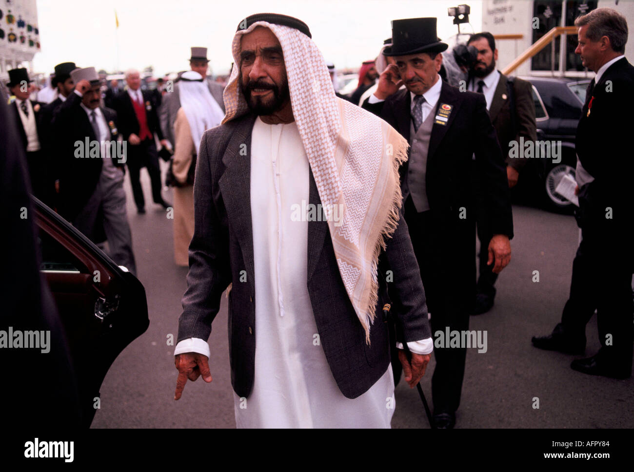 Sheikh Zayed bin Sultan al Nahyan President of United Arab Emirates the Derby Horse race with