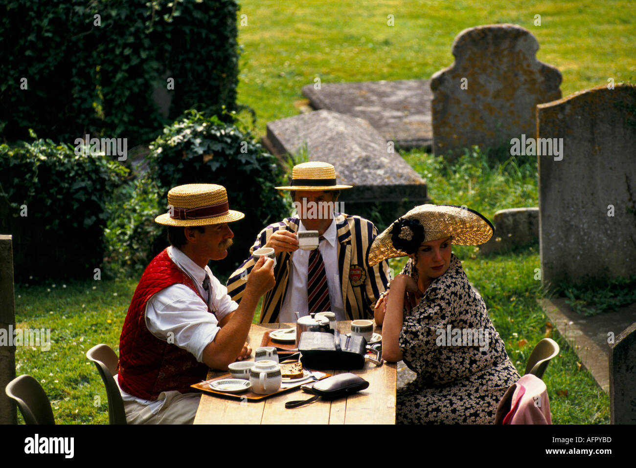 Afternoon tea UK Friends drinking a cup of tea Henley Royal Regatta