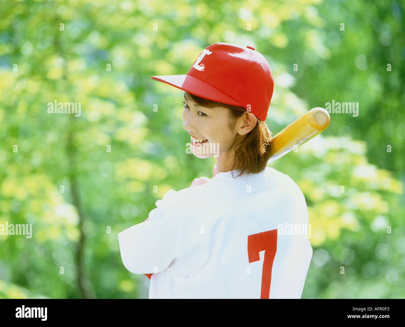 Woman in Baseball Wear Stock Photo Alamy