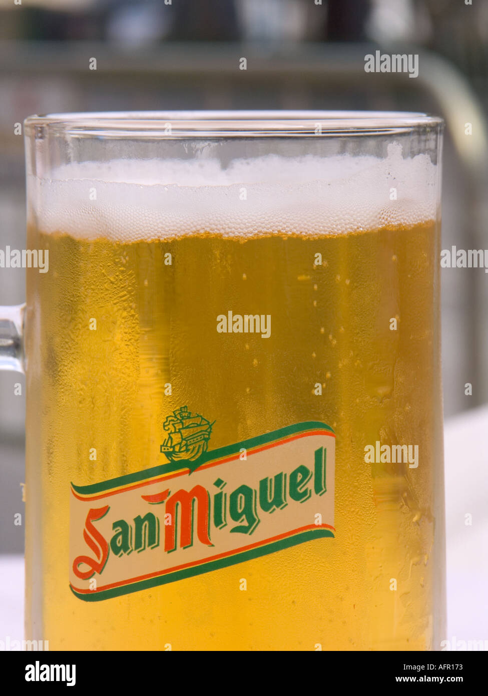 San Miguel popular Spanish lager beer Stock Photo Alamy