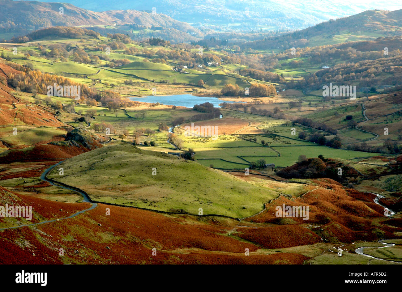 Little Langdale Valley in the Autumn Fall Stock Photo