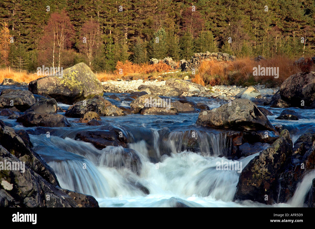 The Duddon Valley and River Duddon above Birks Bridge Cumbria Stock