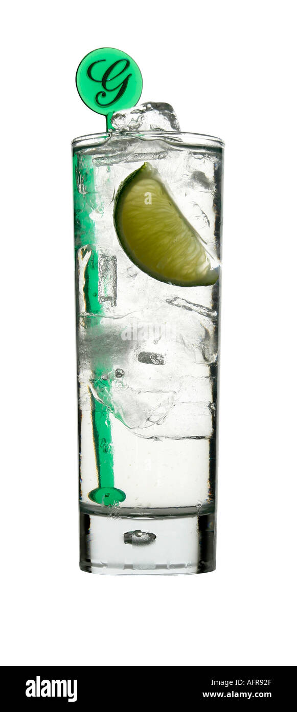 Classic Gin and Tonic with Lime Stock Photo Alamy