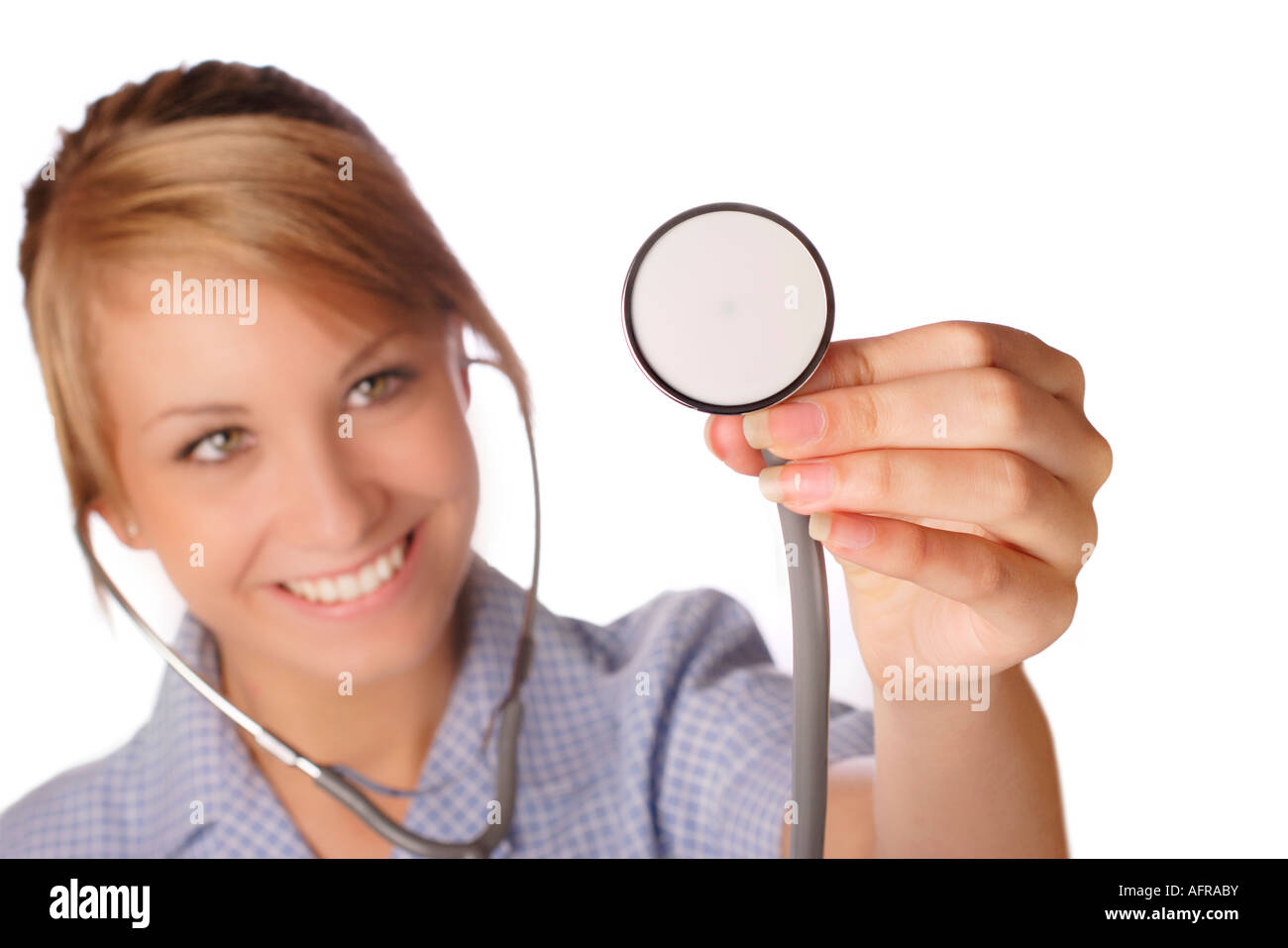 student nurse with focus on stethoscope Stock Photo Alamy