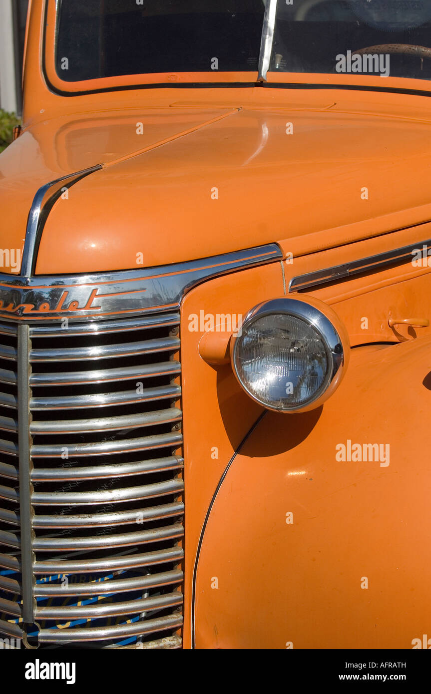 Chevrolet truck, orange antique Stock Photo
