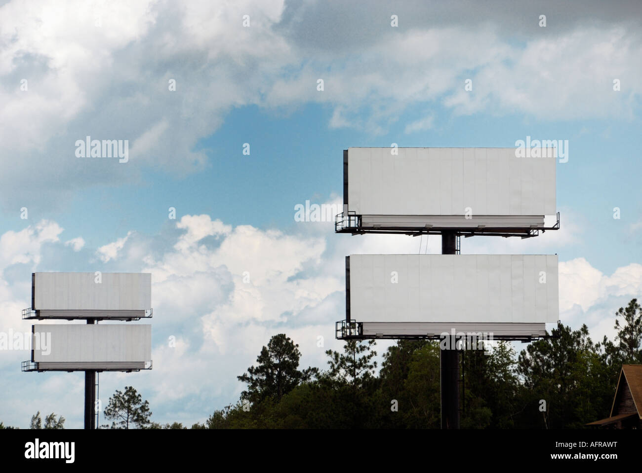 Highway Billboards Stock Photo