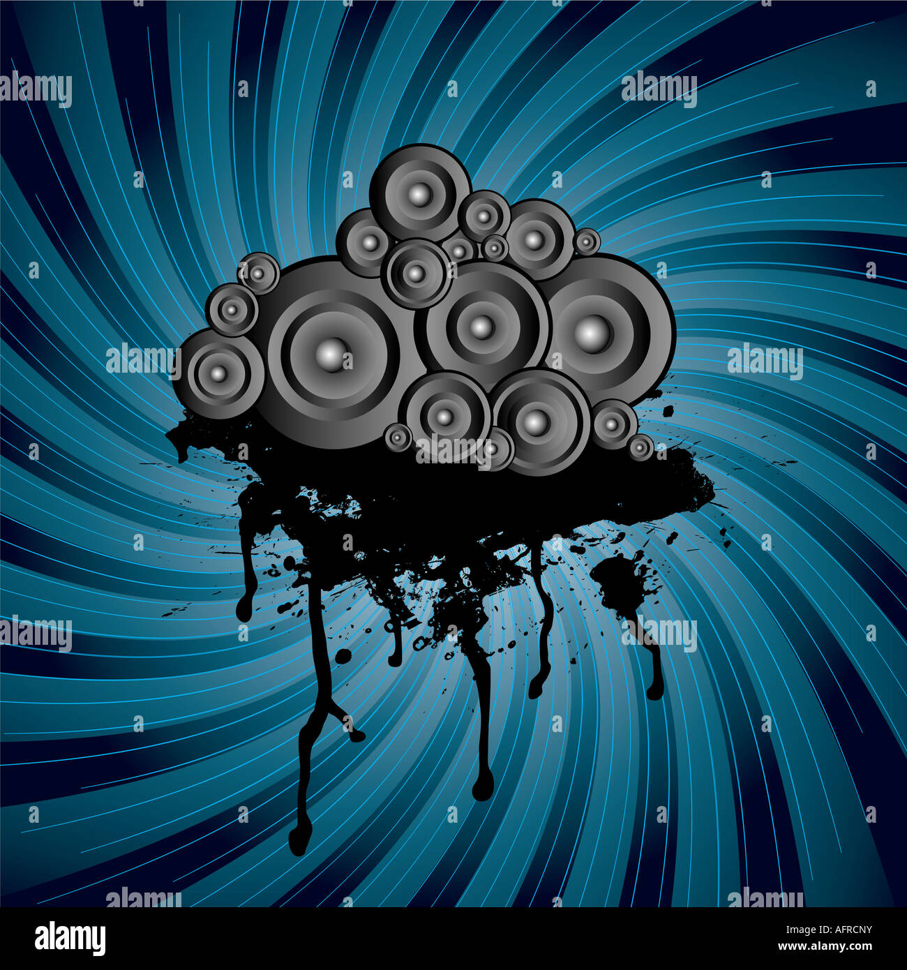 Stack of speakers on top of an ink splat or blood dribble Stock Photo -  Alamy