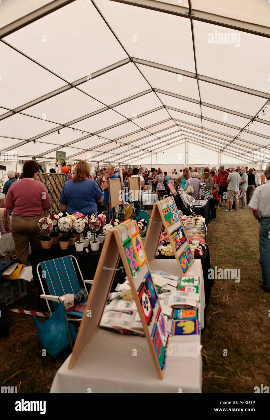Interior of Craft Marquee at village fair, England, UK Stock Photo Alamy