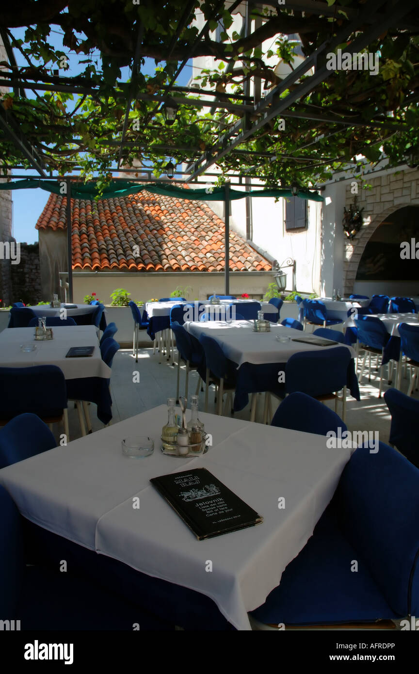 Mali Raj Menus and tables under grape vine Mali Raj restaurant in the old town ...