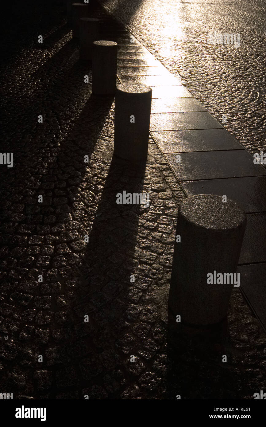 Concrete bollards near the Pompidou Centre Paris France Stock Photo