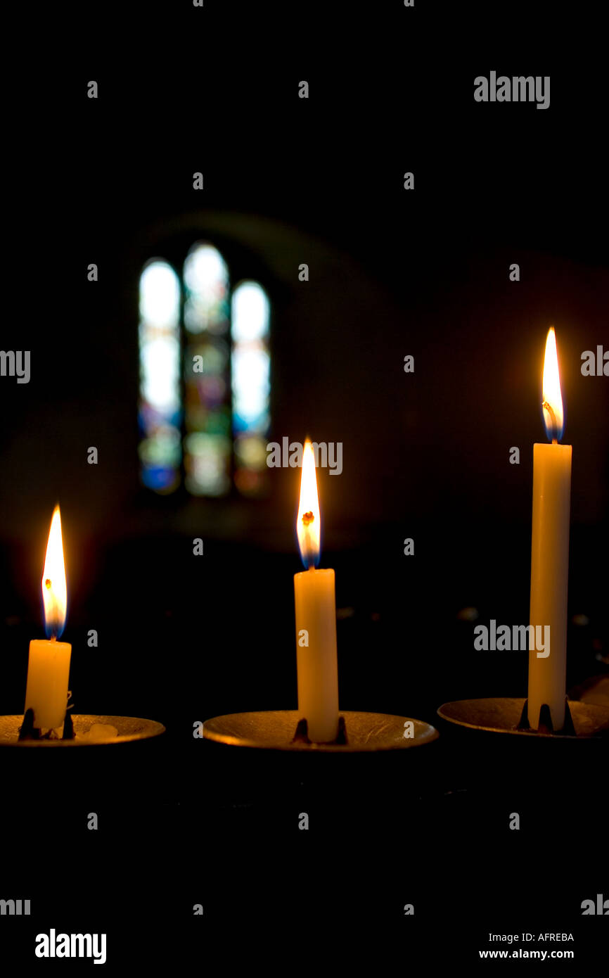 Memorial Candle Tintagel Church Cornwall UK Stock Photo Alamy