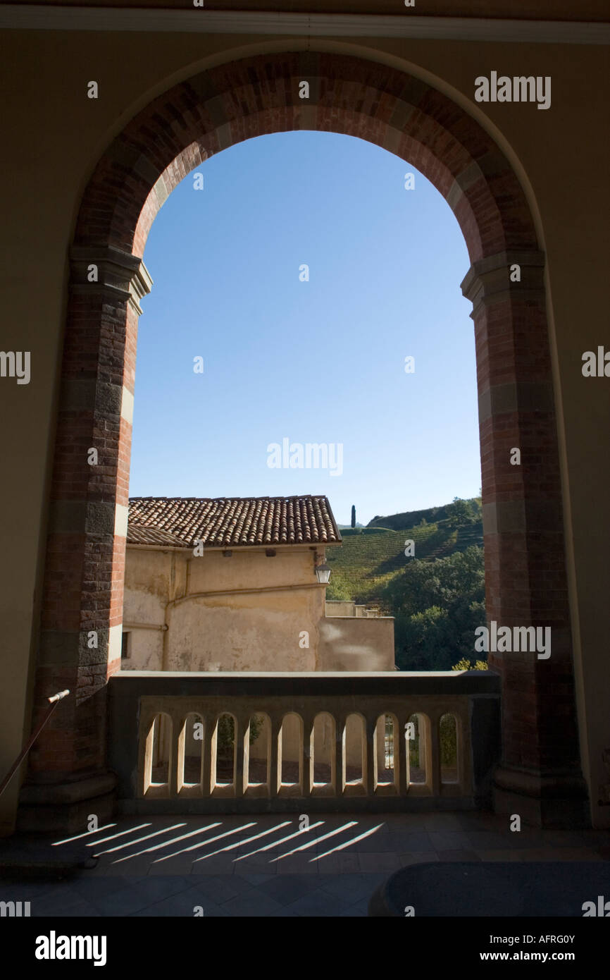 Arch of Barolo castle, Piemonte, Italy Stock Photo
