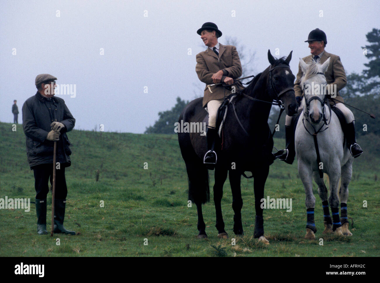 Duke of Beaufort Hunt members wear Rat Catcher start of autumn hunting Gloucestershire Badminton Estate  1996 1990s UK  HOMER SYKES Stock Photo