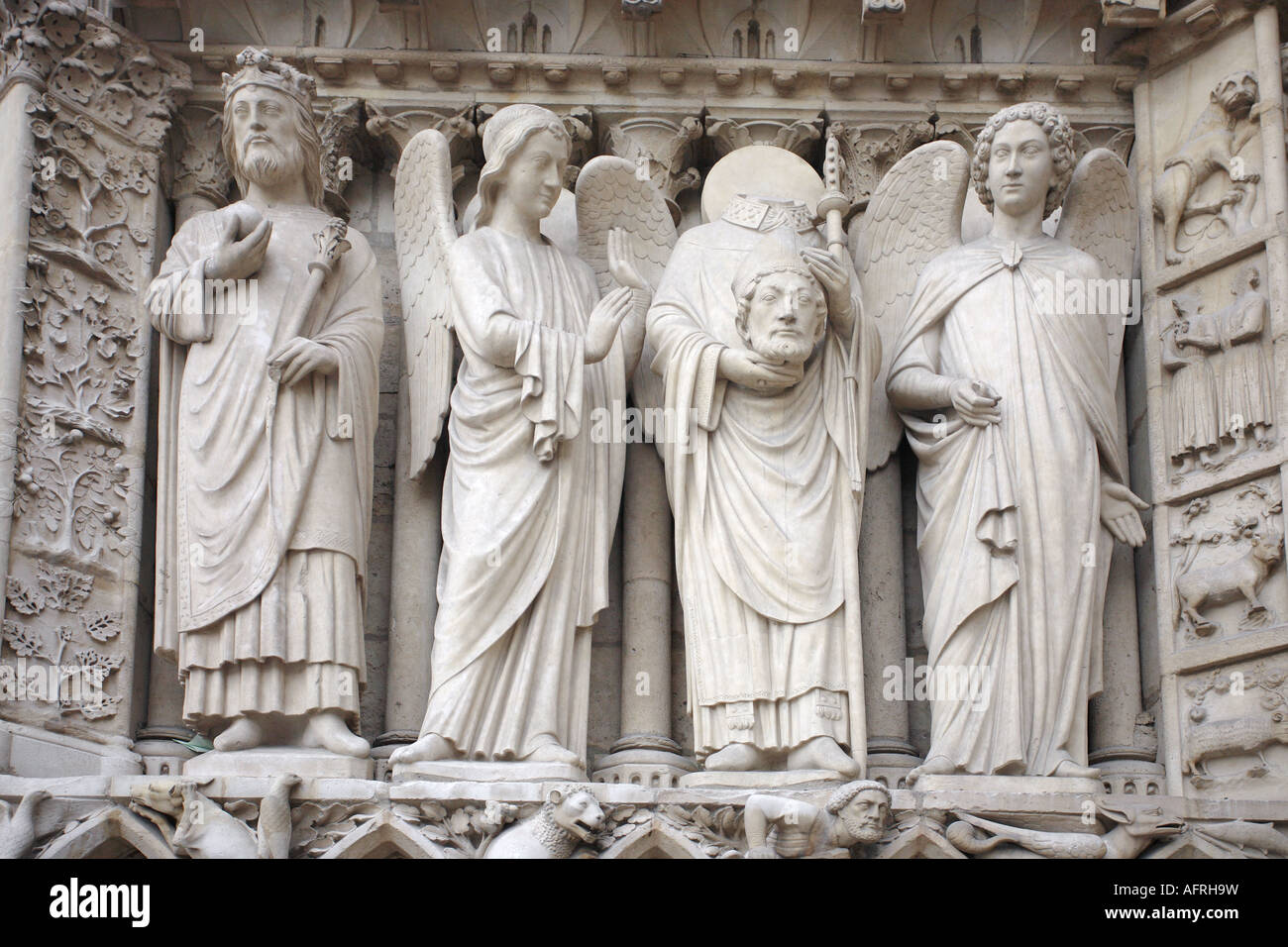 Notre Dame, Paris Detail of Portal of the Virgin, Statue with St