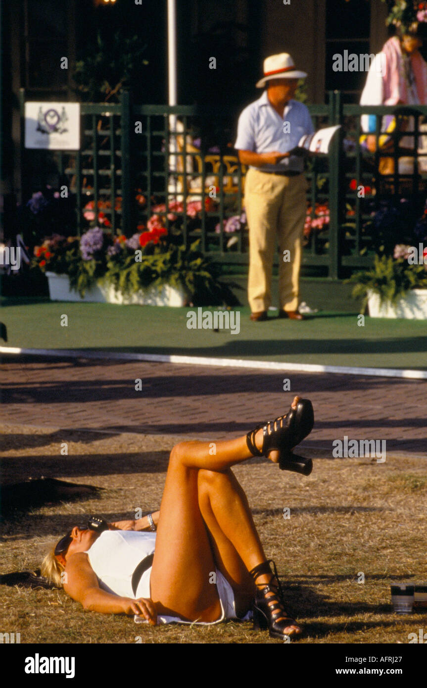 Woman attention seeker sexy clothes All England Tennis Club, Lawn Tennis Championships PHOTO HOMER SYKES Stock Photo - Alamy Woman attention seeker sexy clothes All England Tennis Club, Lawn Tennis Championships PHOTO HOMER SYKES Stock Photo - Alamy
