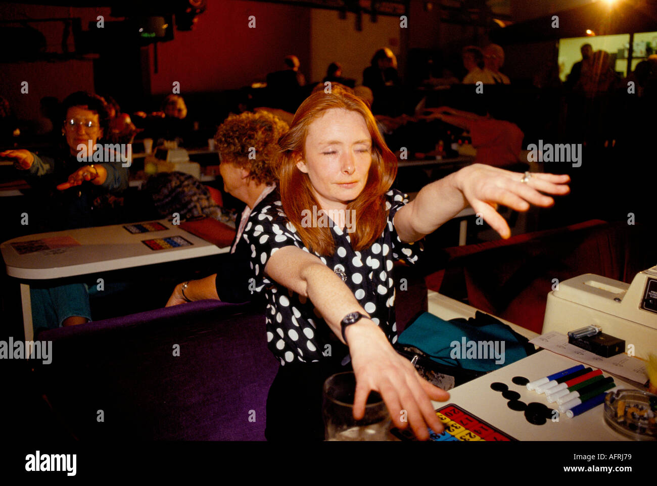 Woman being hypnotized London Uk Stock Photo