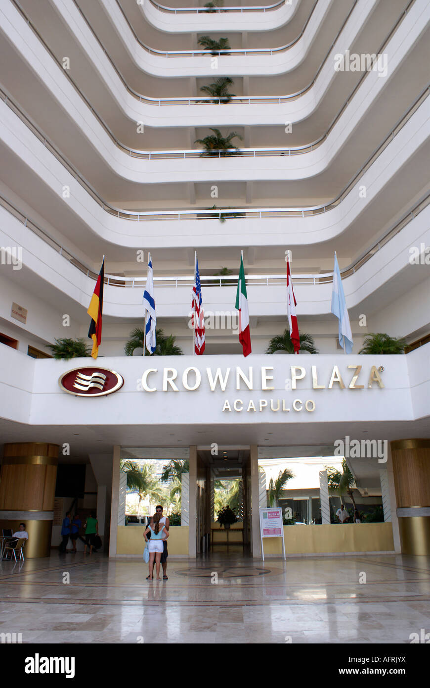 Entrance to the Crowne Plaza hotel in Acapulco, Mexico Stock