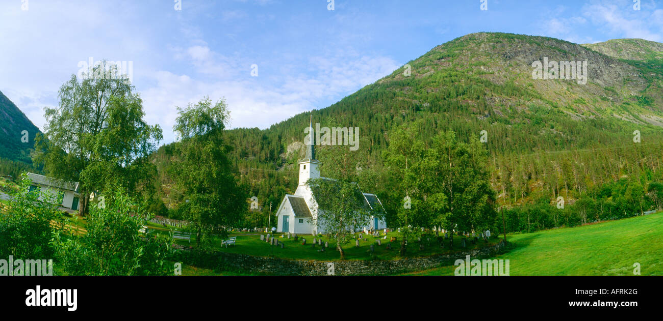 The small white church in the valley Stock Photo Alamy