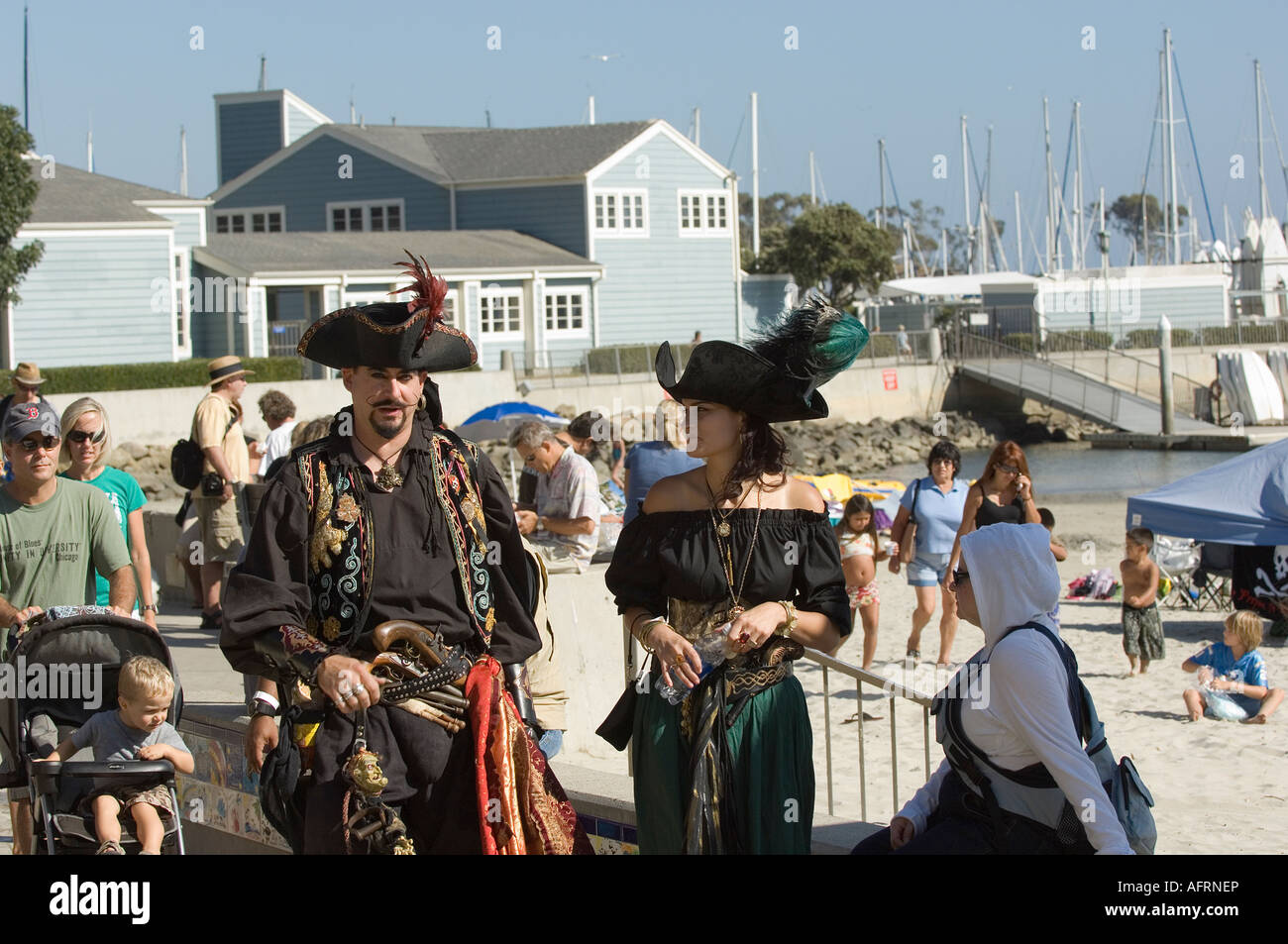 Pirates Visit The Orange County Harbor At Dana Point California Stock