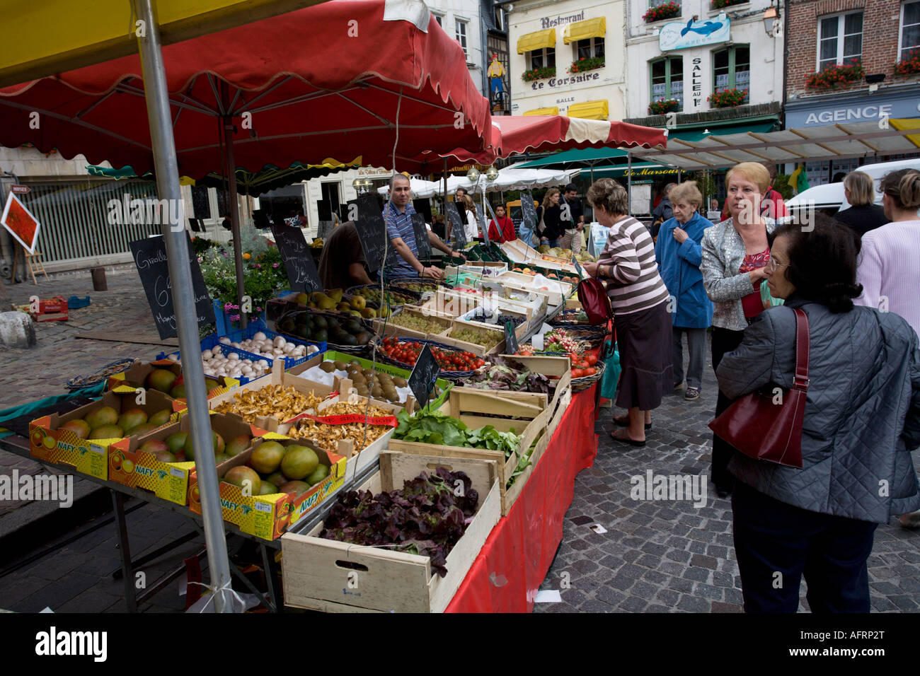 Market at Honfleur Normandy France Stock Photo Alamy