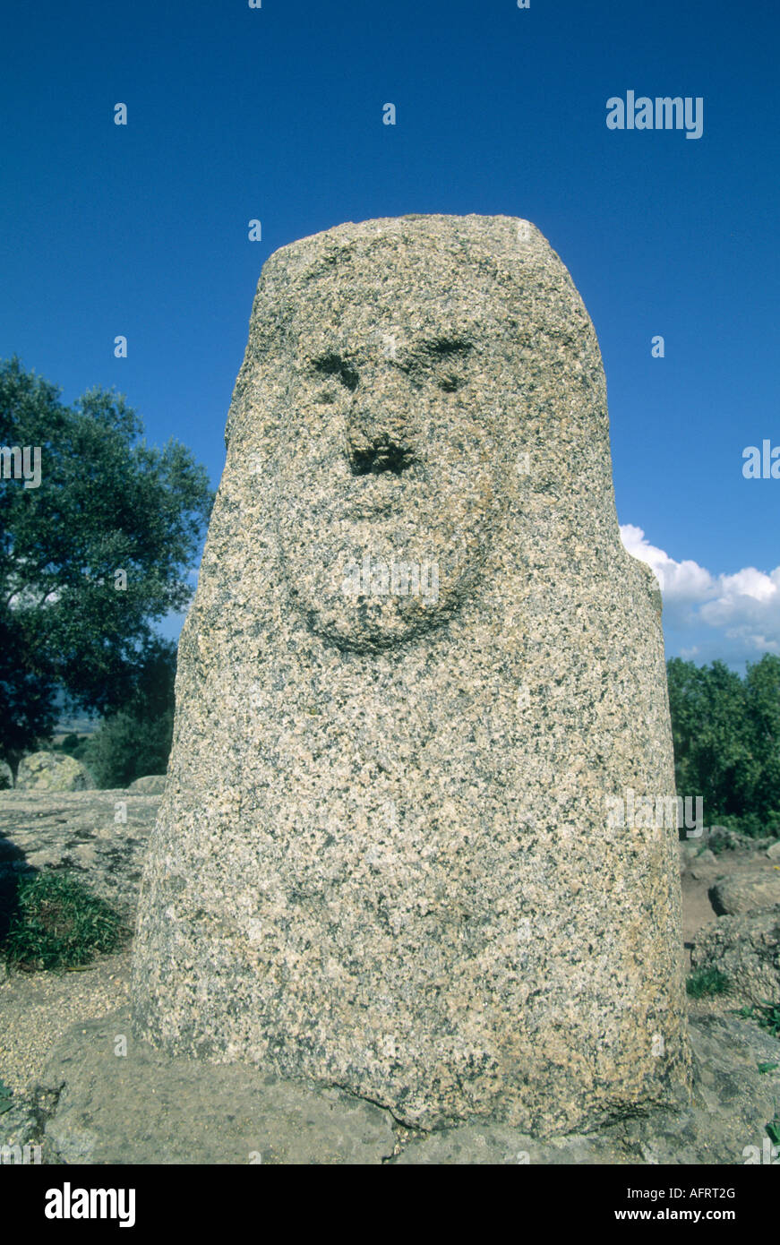 France, Corsica, Filitosa Stone Menhir, 1800 years BC Stock Photo