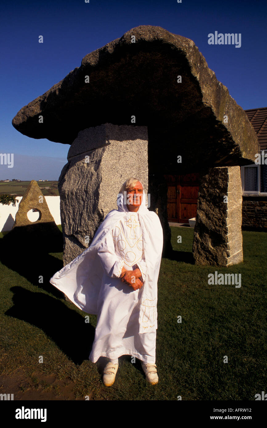 DRUID GARDEN ED PRYNN WITH COPIES OF A NEOLITHIC CHAMBER TOMB AND THE