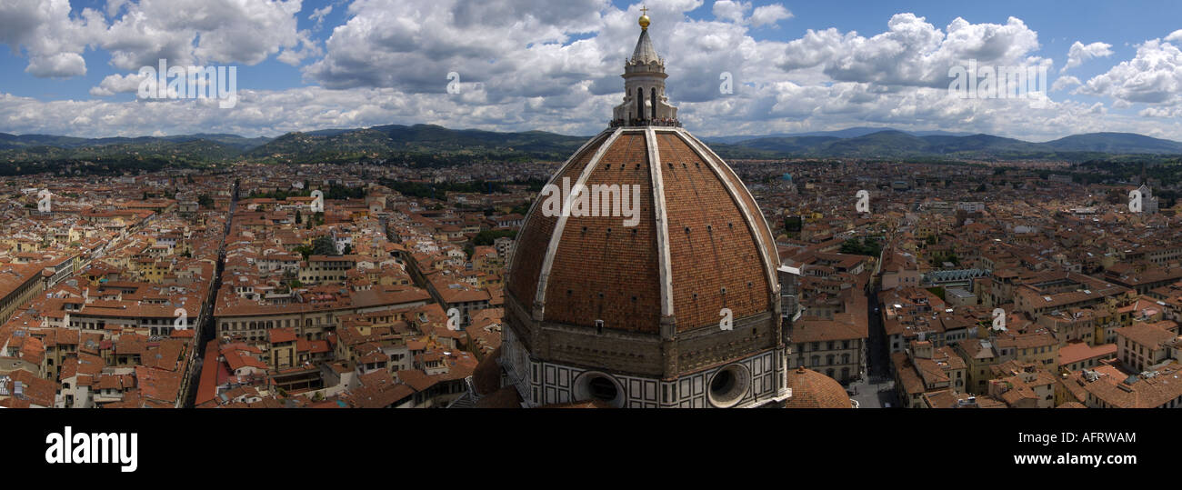 Panoramic view of Florence from the Campanile Stock Photo