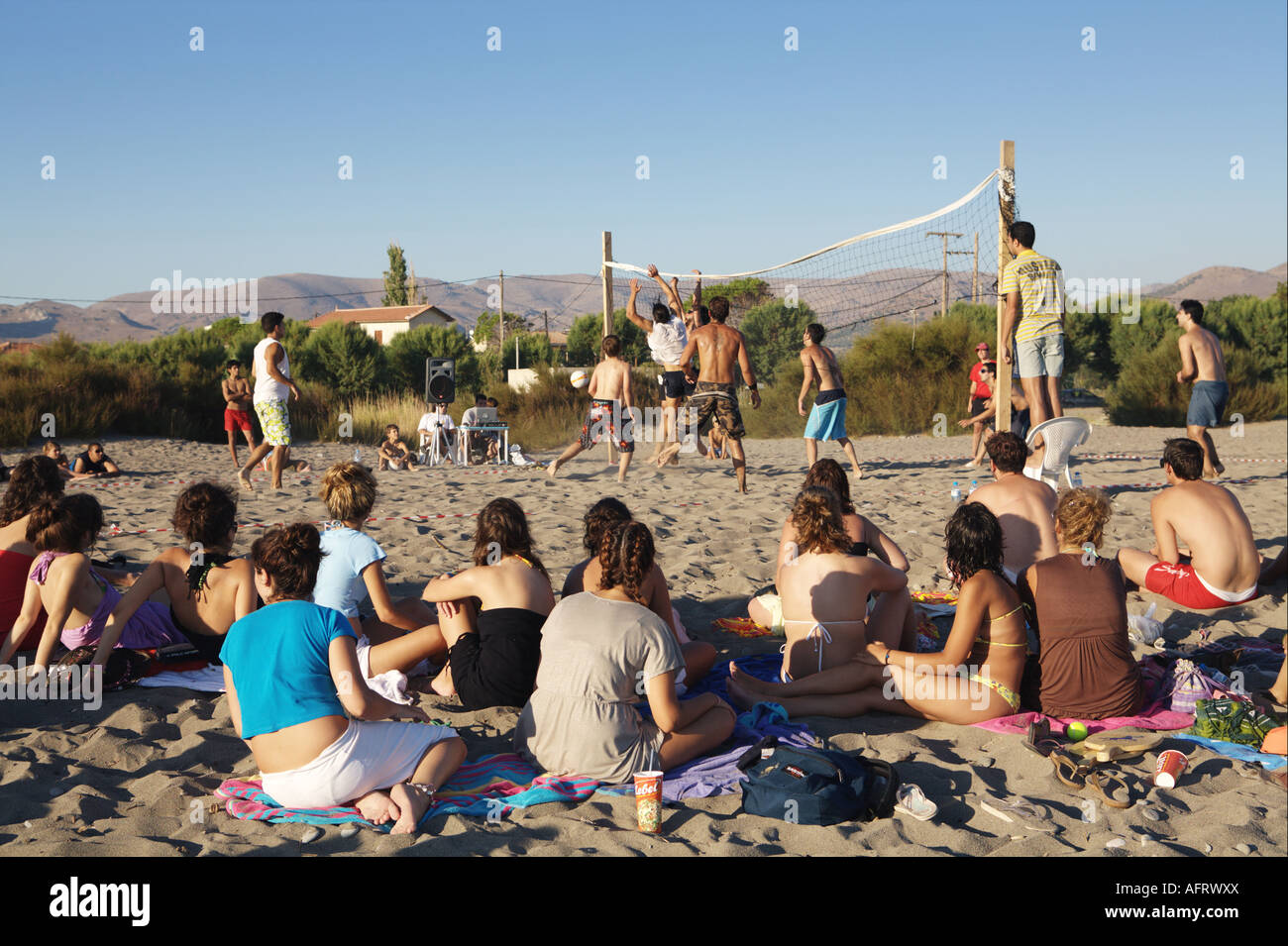 Beach Skala Eressou Island Lesbos Stock Photo