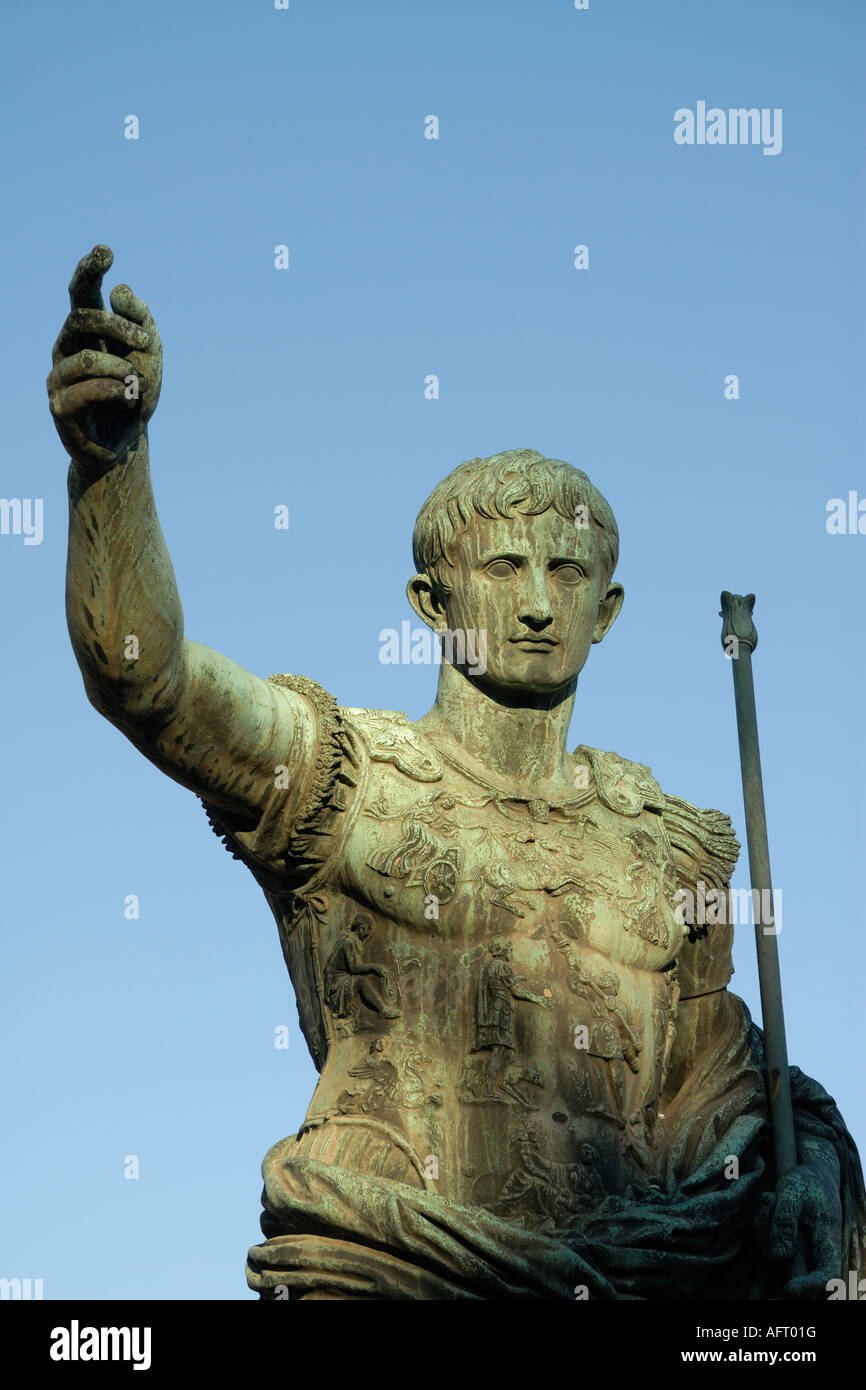 Rome Italy Statue of Emperor Augustus Imperatore Cesare Augusto Stock Photo