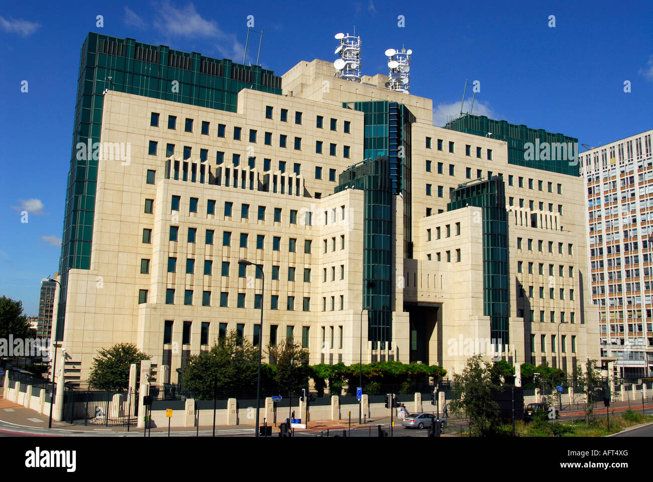 Facade of the Secret Intelligence Service (SIS) aka MI6, Vauxhall Cross, London, UK. Stock Photo