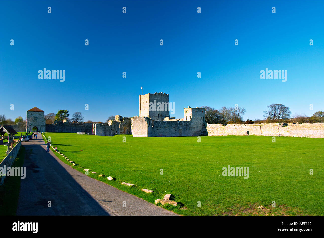 Porchester Castle south coast of England Stock Photo