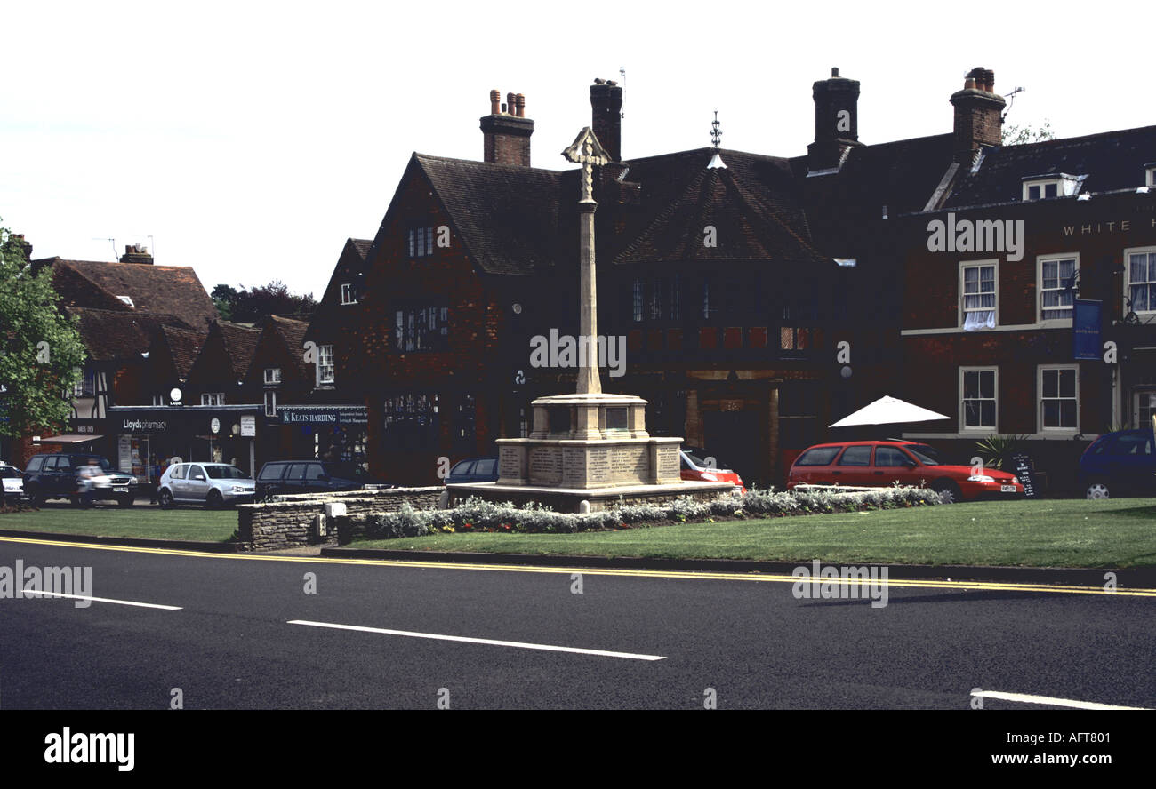 HASLEMERE SURREY England UK May View across to town centre with the War Memorial designed by Inigo Triggs erected in 1921 Stock Photo