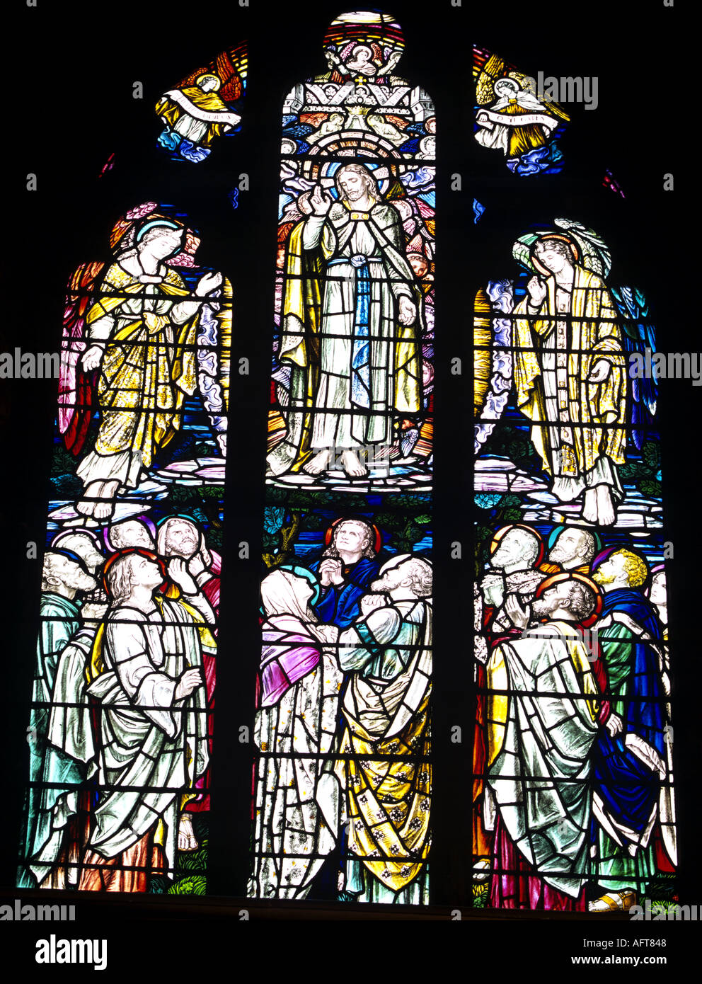 STOWE BY CHARTLEY STAFFORDSHIRE UK December One of the stained glass