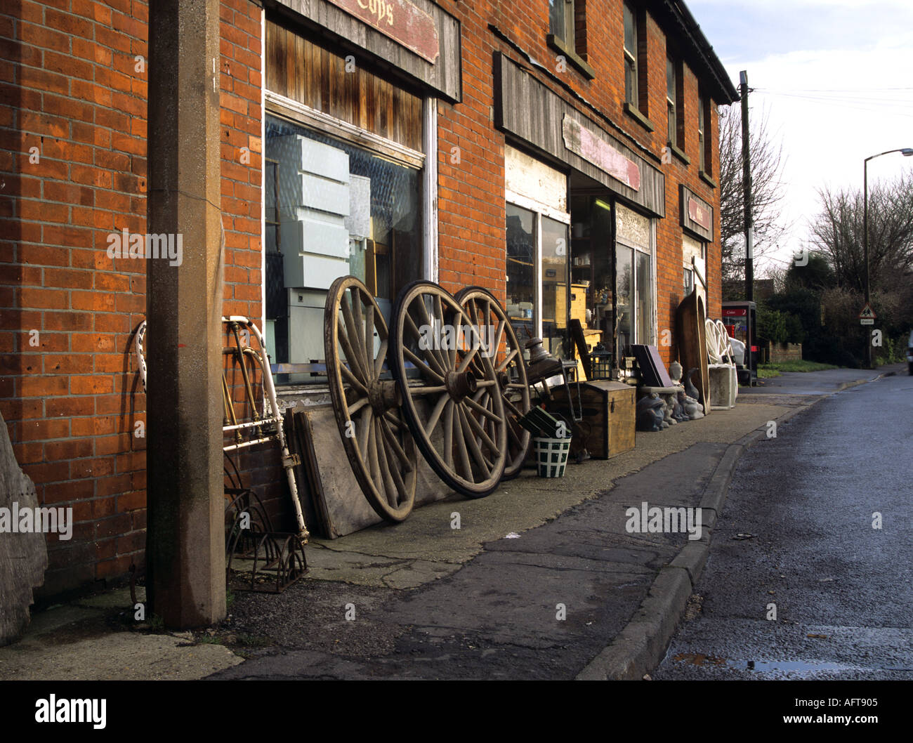 YAPTON WEST SUSSEX England UK January A junk shop in the village with